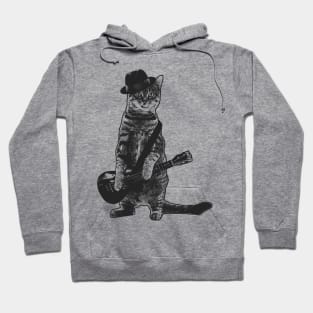 Kitty wielding ukulele Hoodie